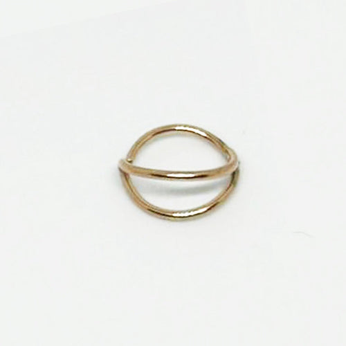 Salvatori Paris Rose Gold Nose Ring With Stud Double Hoop Nose Ring