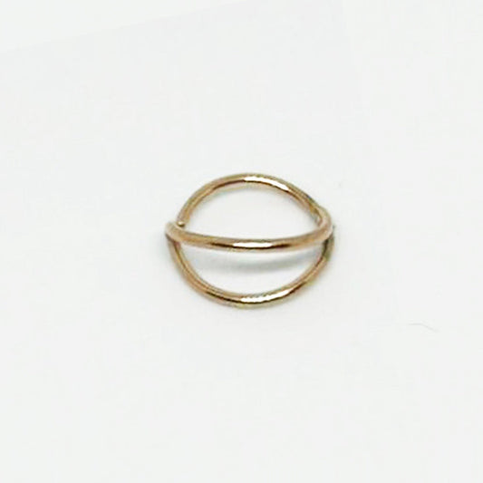 Salvatori Paris Rose Gold Nose Ring With Stud Double Hoop Nose Ring