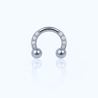Salvatori Paris Cubic Zirconia Horseshoe Titanium Septum Piercing
