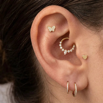 Salvatori Paris Crystal Butterfly Tragus Piercing
