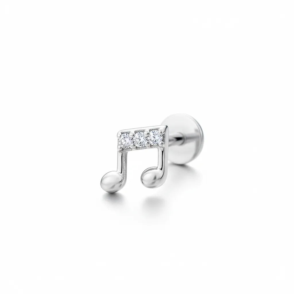 Salvatori Paris Crystal Music Note Tragus Piercing