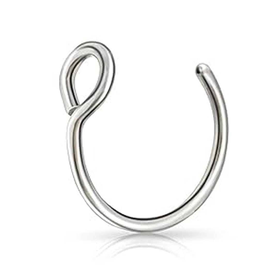 Salvatori Paris Silver Fake Nose Ring Hoop Stainless Steel Nose Piercing