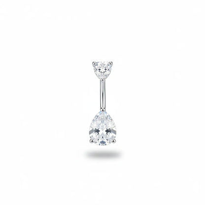 Salvatori Paris Heart & Teardrop Belly Bar | 14G Surgical Steel Belly Button Ring