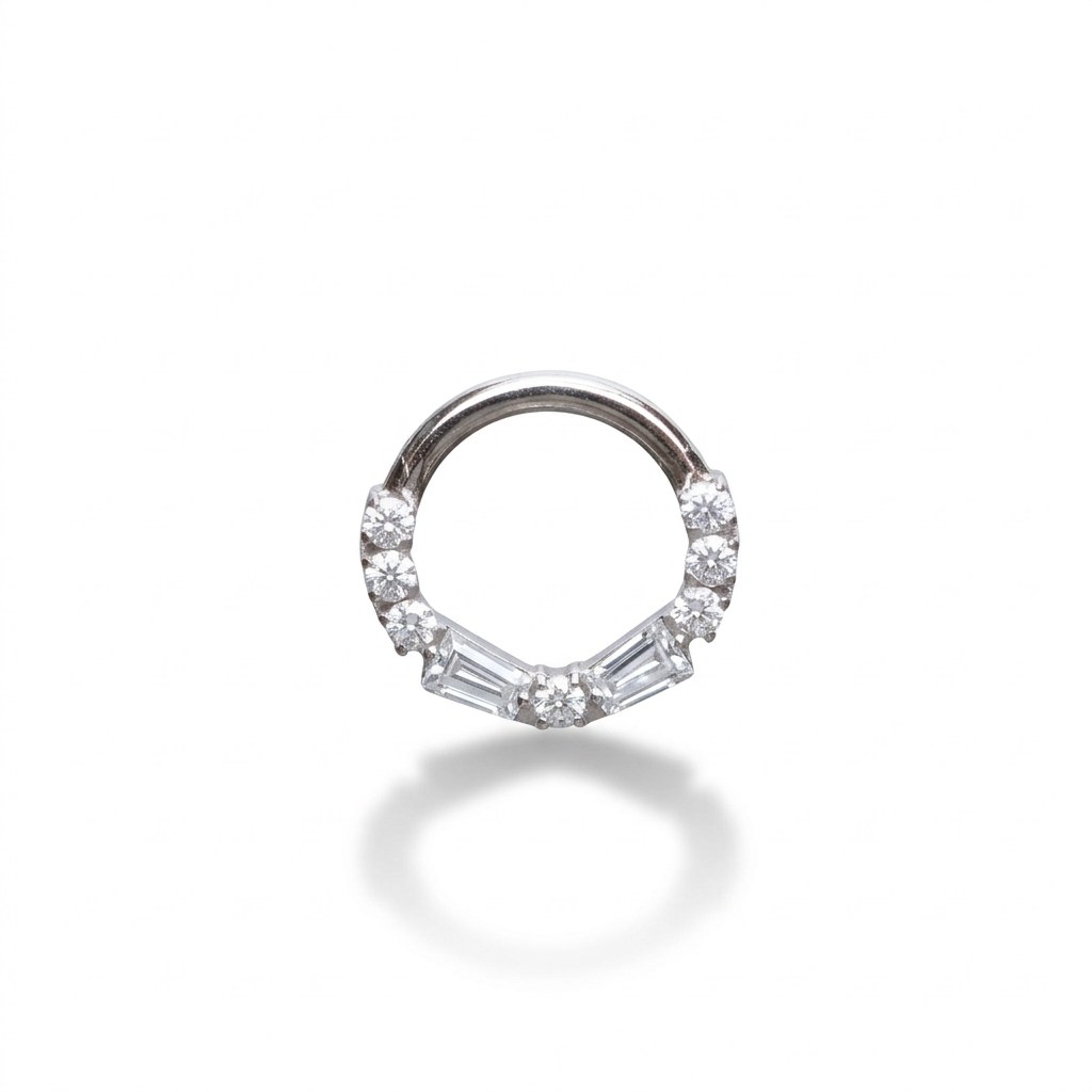 Salvatori Paris Titanium Gold Crystal Daith Piercing and Clicker