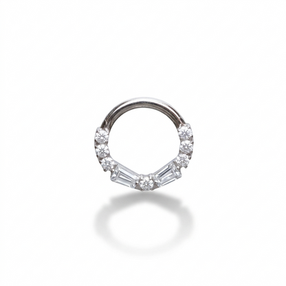 Salvatori Paris Titanium Gold Crystal Daith Piercing and Clicker
