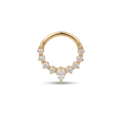 Salvatori Paris Teardrop Pave Daith Hoop Titanium Piercing
