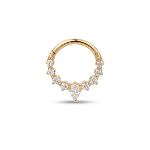 Salvatori Paris Teardrop Pave Daith Hoop Titanium Piercing