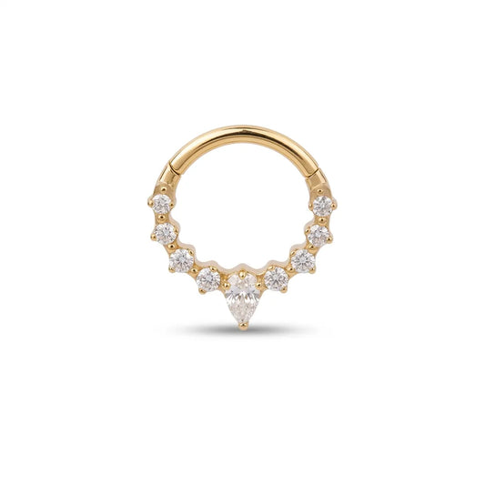 Salvatori Paris Teardrop Pave Daith Hoop Titanium Piercing