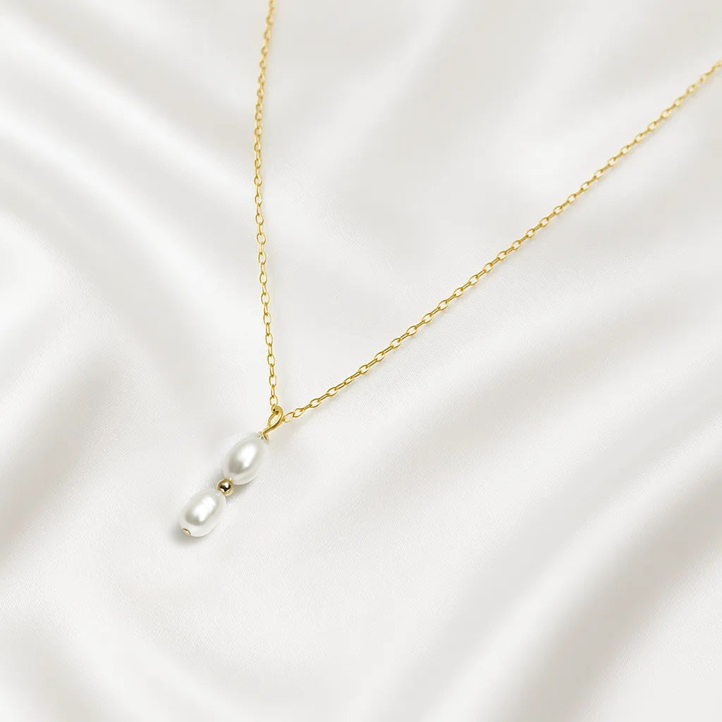 Salvatori Paris Solea Alba Gold Filled Double Pearl Necklace
