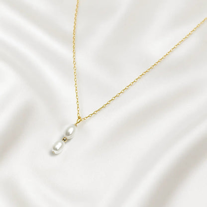 Salvatori Paris Solea Alba Gold Filled Double Pearl Necklace