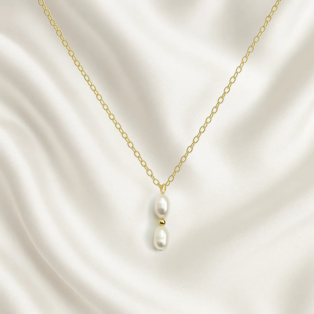 Salvatori Paris Solea Alba Gold Filled Double Pearl Necklace