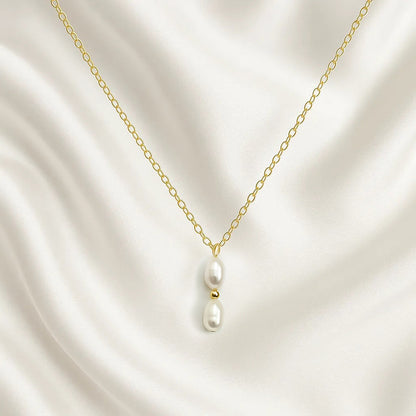 Salvatori Paris Solea Alba Gold Filled Double Pearl Necklace
