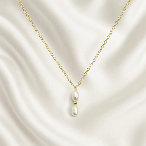 Salvatori Paris Solea Alba Gold Filled Double Pearl Necklace