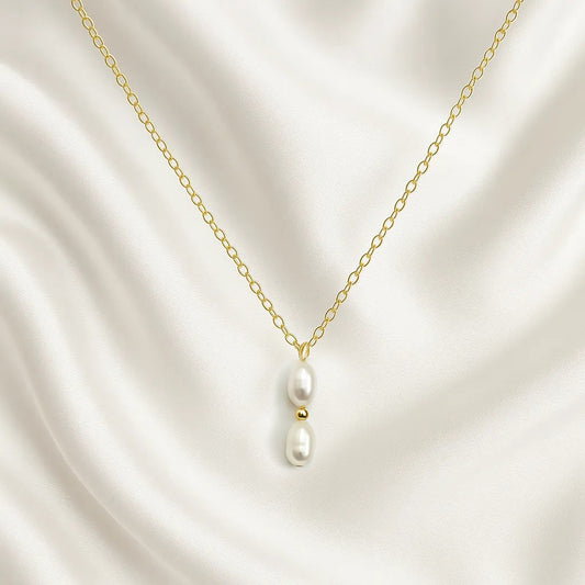 Salvatori Paris Solea Alba Gold Filled Double Pearl Necklace