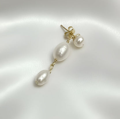 Salvatori Paris Gold Filled Silva Opale Silver Double Pearl Earrings