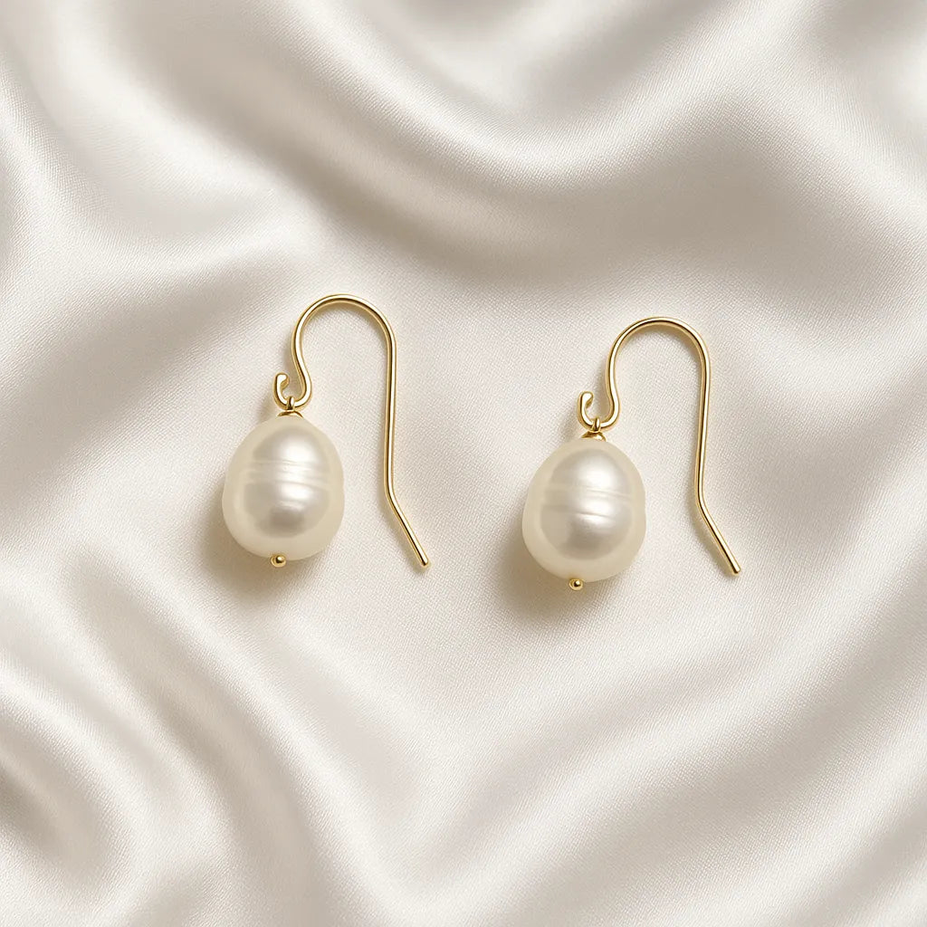 Salvatori Paris Clara Lux Gold Filled Hook Large Pearl Earrings