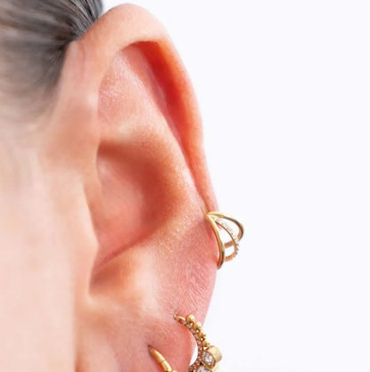 Salvatori Paris Triple Crystal Hinged Helix Piercing