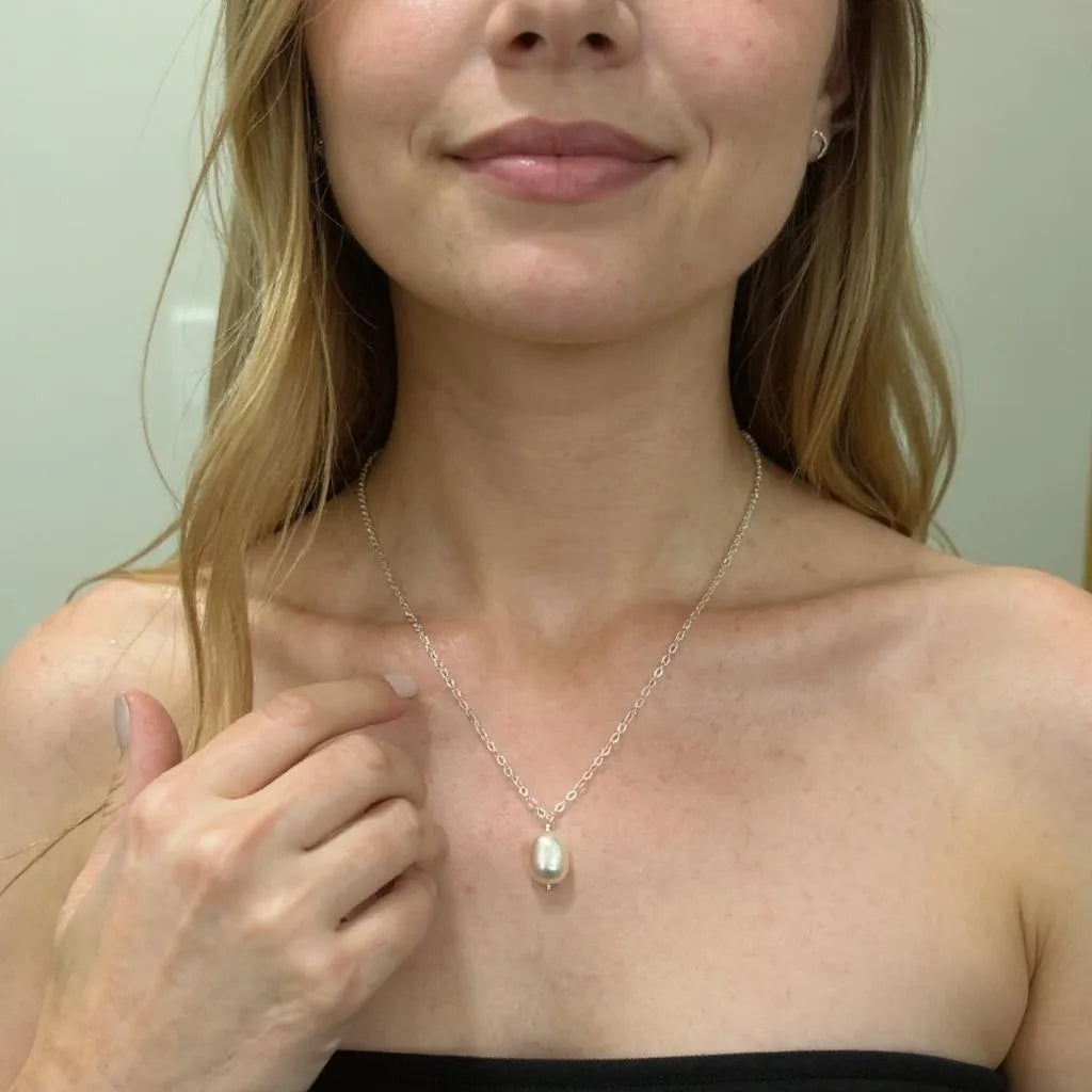 Salvatori Paris Voile d’Or Silver Single Classic Pearl Necklace