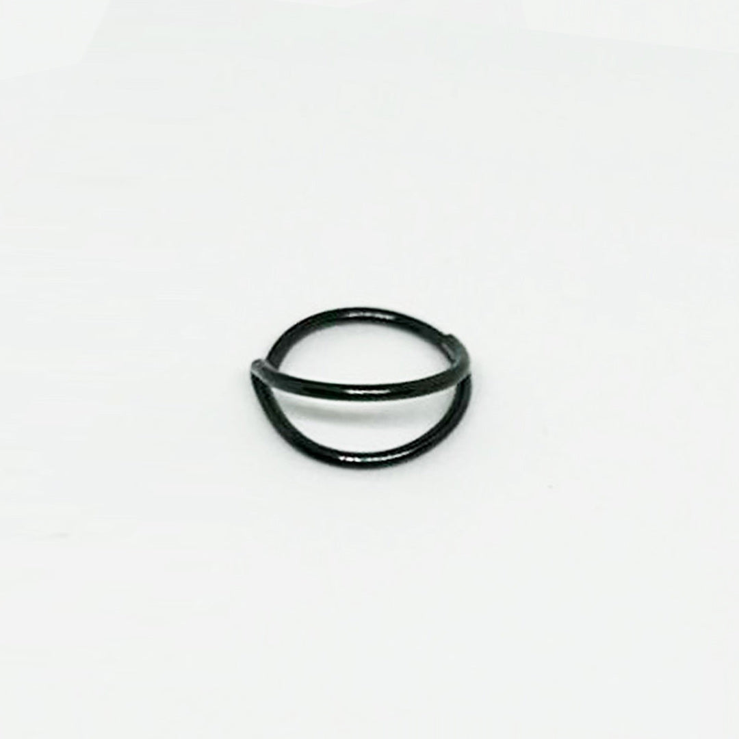 Salvatori Paris Black Colour Nose Ring With Stud Double Hoop Nose Ring