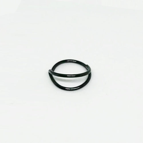 Salvatori Paris Black Colour Nose Ring With Stud Double Hoop Nose Ring