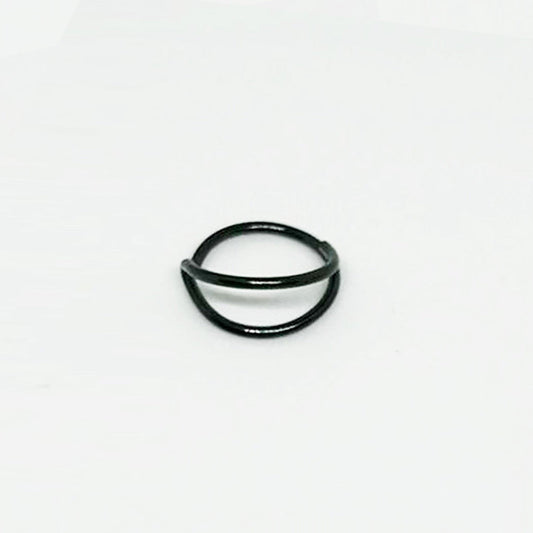 Salvatori Paris Black Colour Nose Ring With Stud Double Hoop Nose Ring