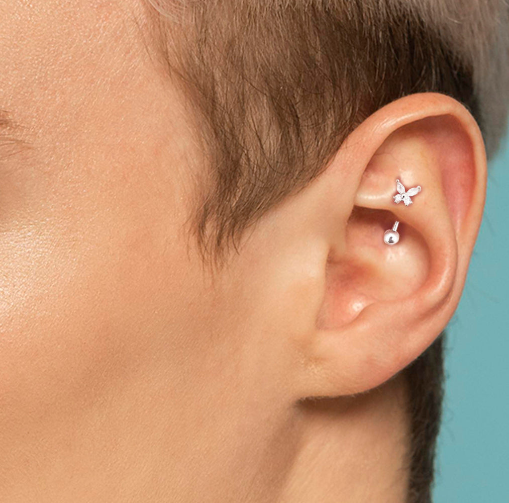 Salvatori Paris Butterfly Rook Piercing Cartilage Hoop Earring