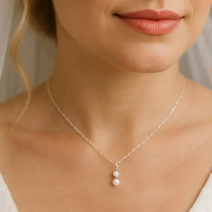 Salvatori Paris Fleur Céleste Silver Pearl Necklace