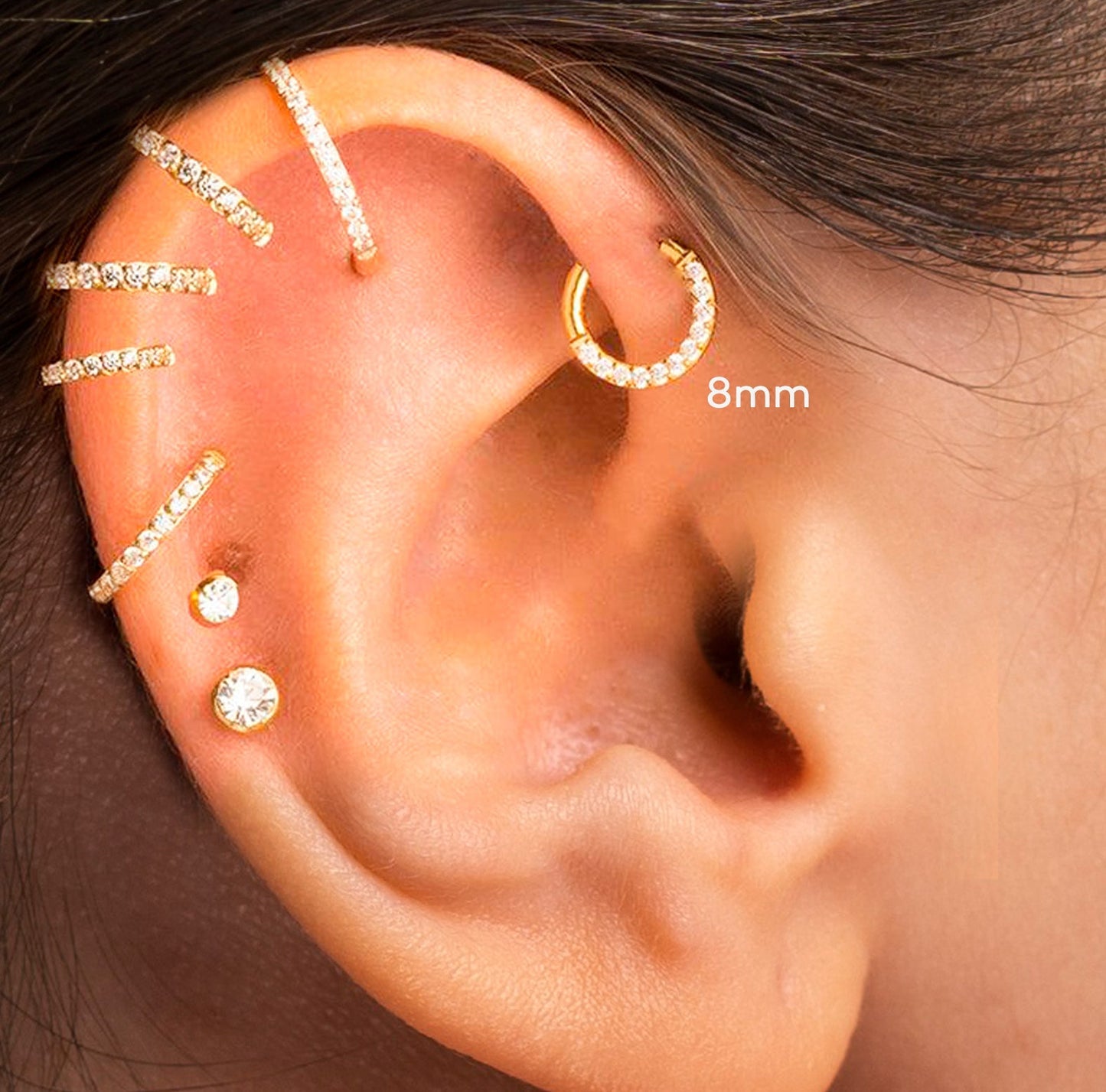 Salvatori Paris Crystal Conch Piercing and Septum Piercing