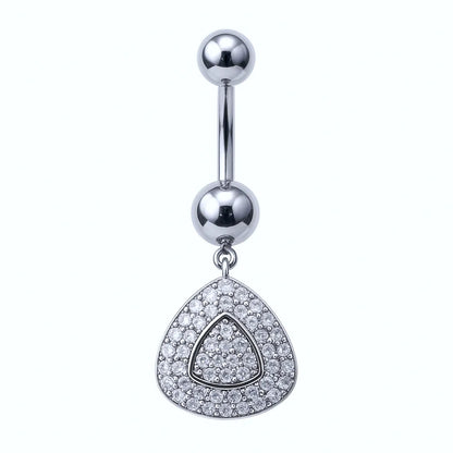 Salvatori Paris Silver Surgical Steel Crystal Triangle Belly Piercing