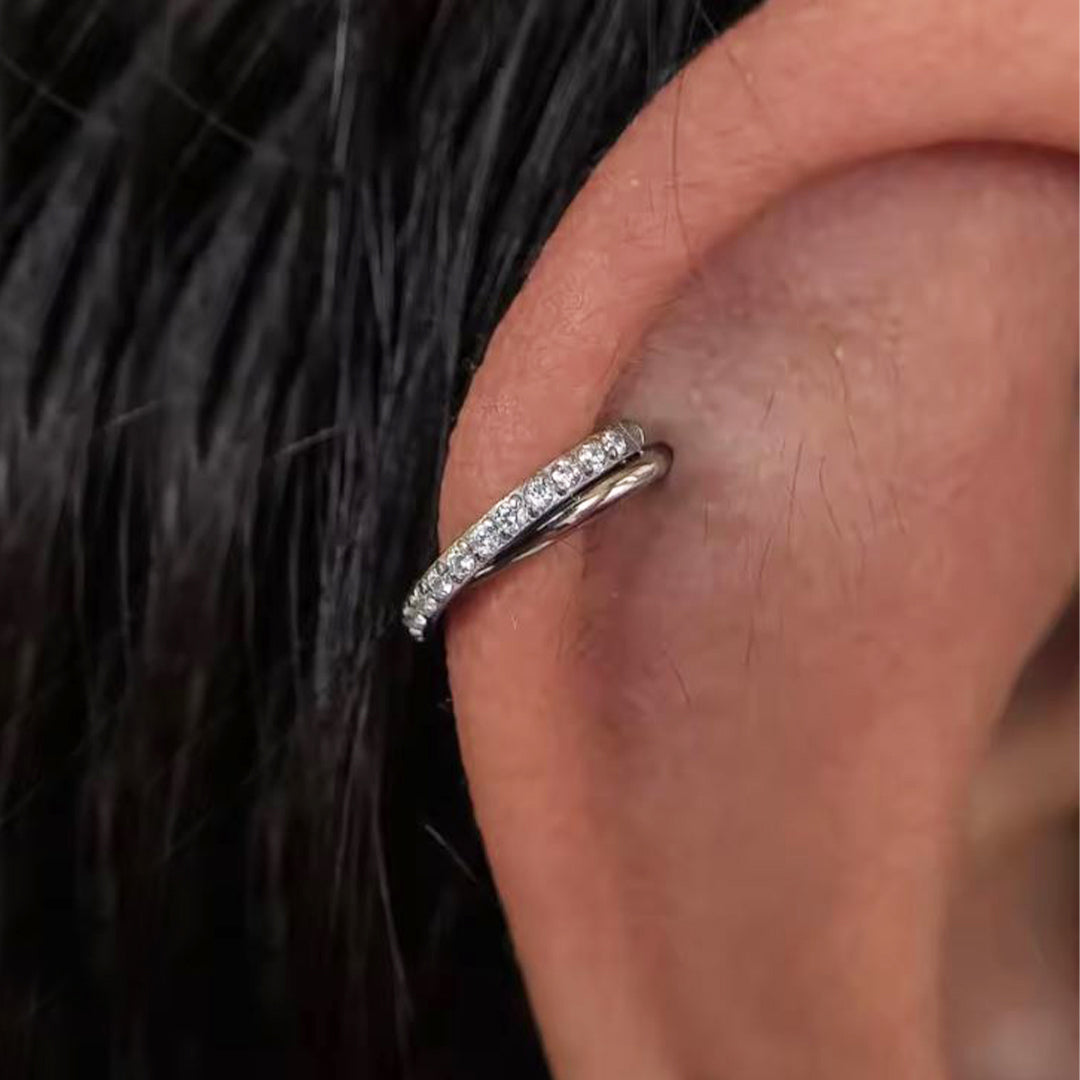 Salvatori Paris Crystal Double Row Helix Piercing