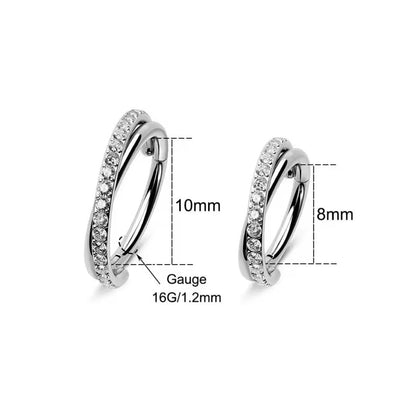 Salvatori Paris Crystal Double Row Helix Piercing