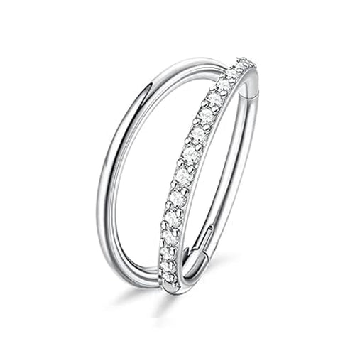 Salvatori Paris Crystal Clicker Tragus Piercing Hoop Earring