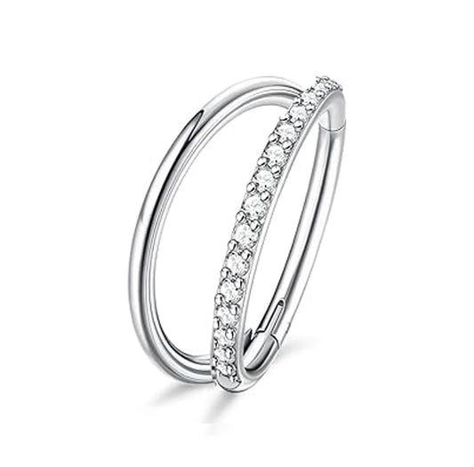 Salvatori Paris Crystal Clicker Tragus Piercing Hoop Earring