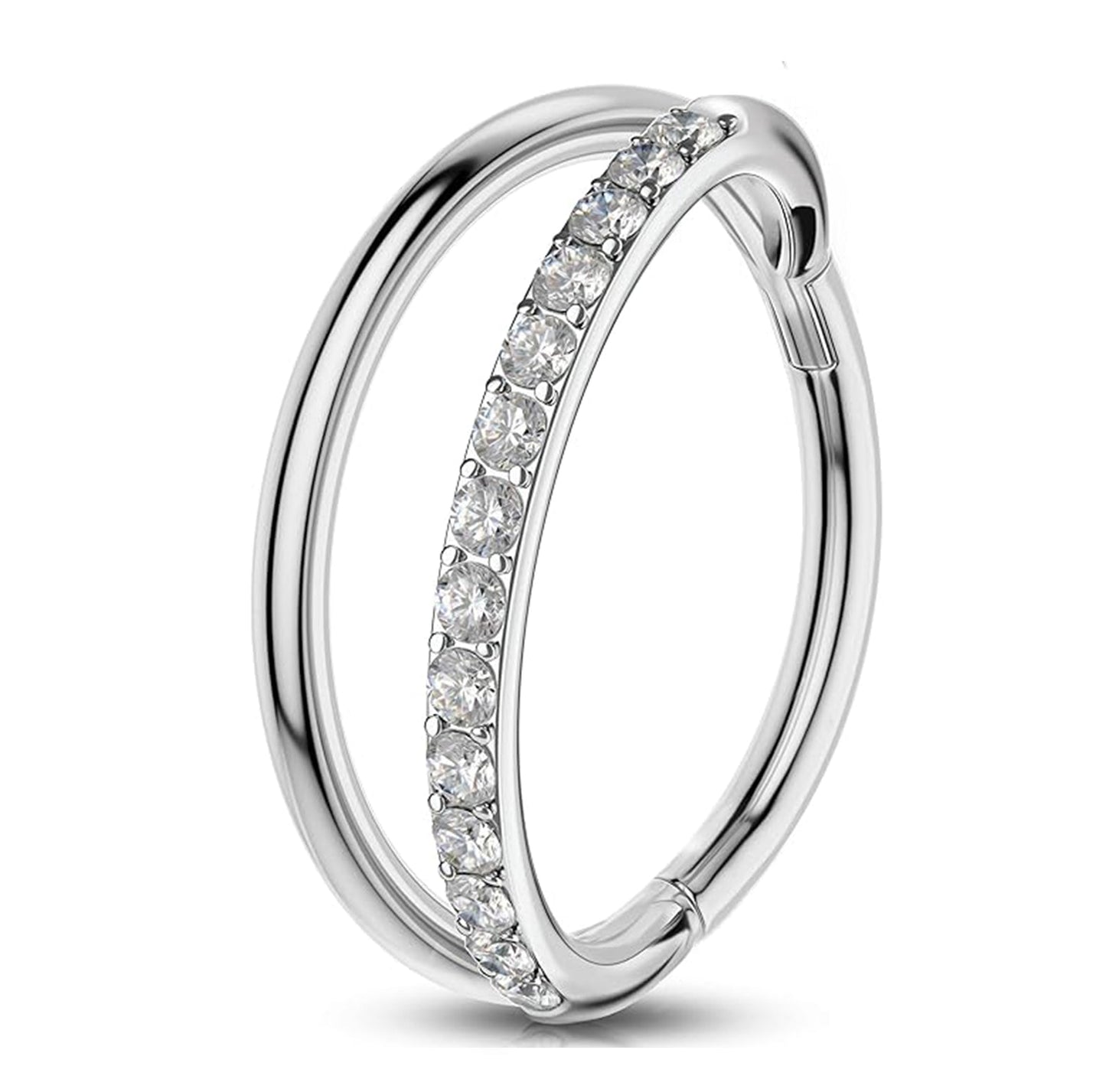 Salvatori Paris Double Hinged Segment Rook Piercing Cartilage Hoop