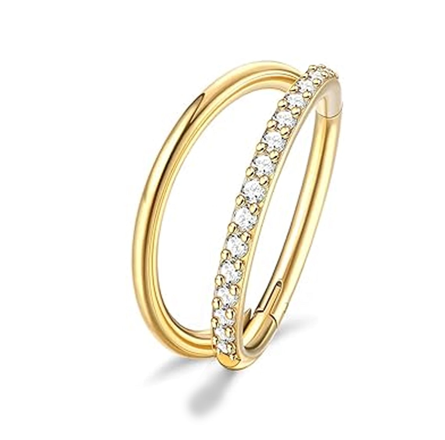 Salvatori Paris Crystal Clicker Tragus Piercing Hoop Earring