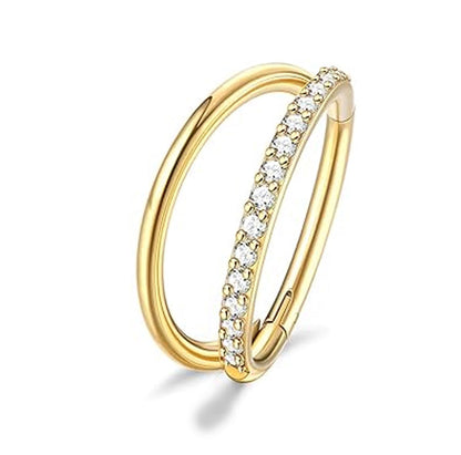 Salvatori Paris Crystal Clicker Tragus Piercing Hoop Earring
