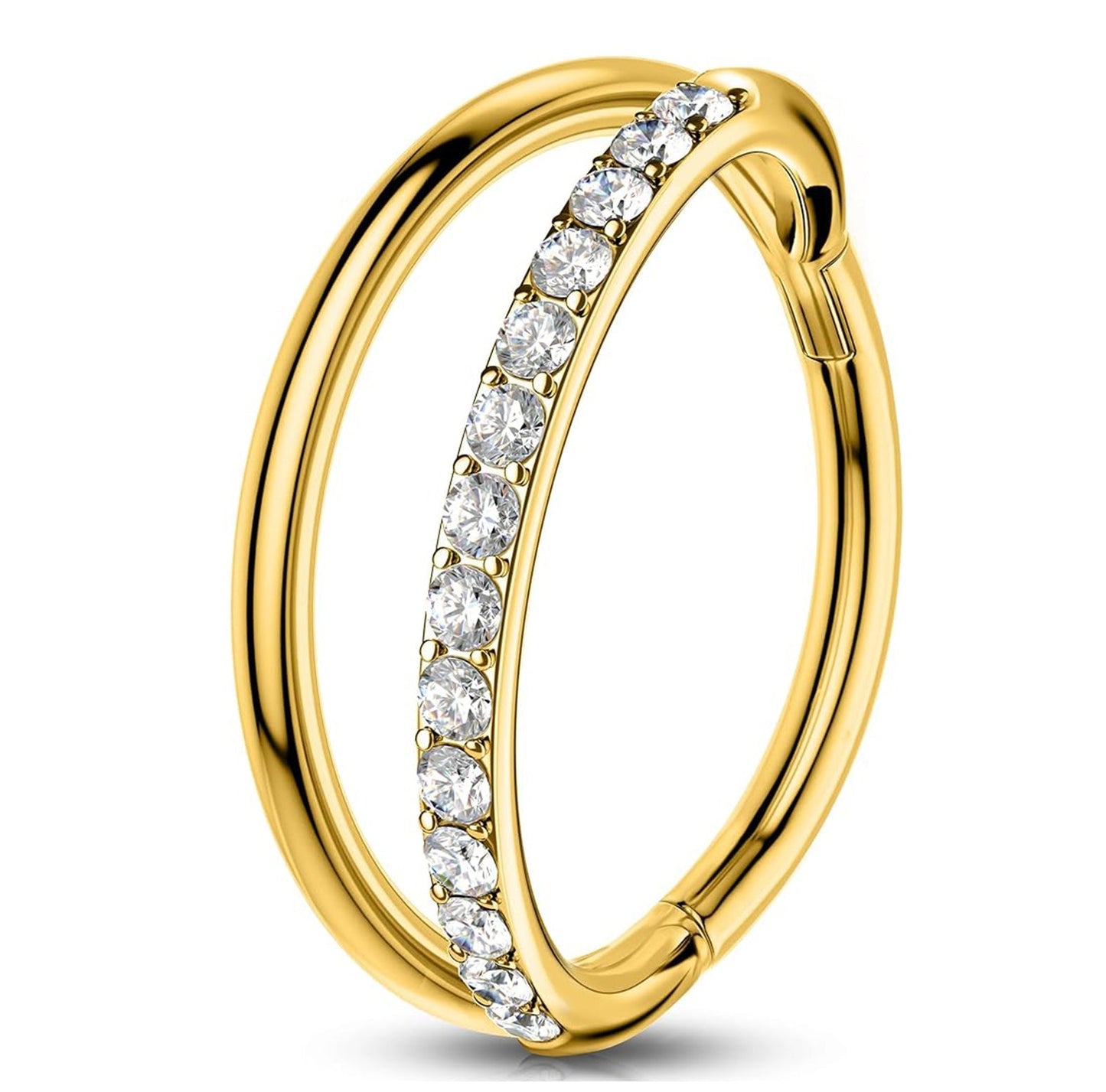 Salvatori Paris Double Hinged Segment Rook Piercing Cartilage Hoop