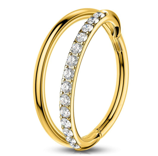 Salvatori Paris Double Hinged Segment Rook Piercing Cartilage Hoop