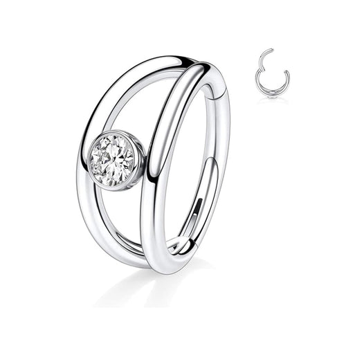 Salvatori Paris Crystal Double Nose Clicker Piercing