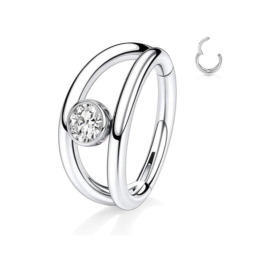 Salvatori Paris Crystal Double Hoop Helix Piercing