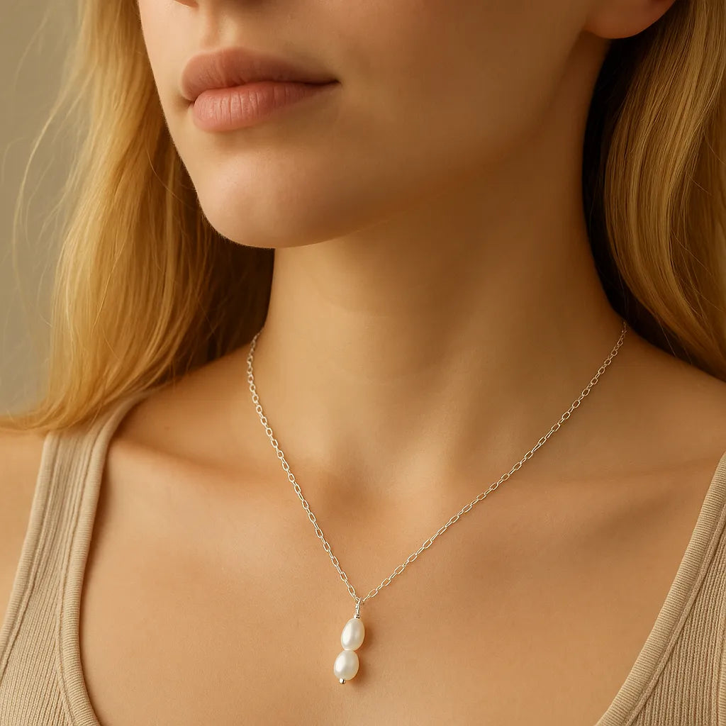 Salvatori Paris Fleur Céleste Silver Double Baroque Pearl Necklace