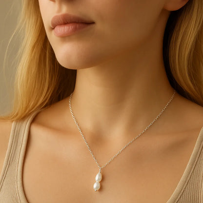 Salvatori Paris Fleur Céleste Silver Double Baroque Pearl Necklace
