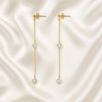 Salvatori Paris Douce Nuit Long Chain Pearl Drop Earrings