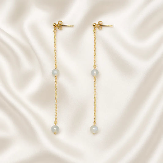 Salvatori Paris Douce Nuit Long Chain Pearl Drop Earrings