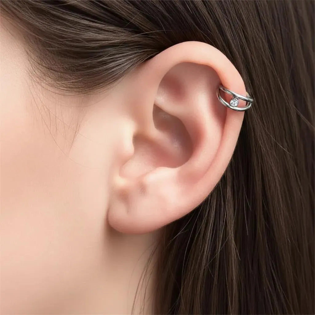 Salvatori Paris Crystal Double Hoop Helix Piercing