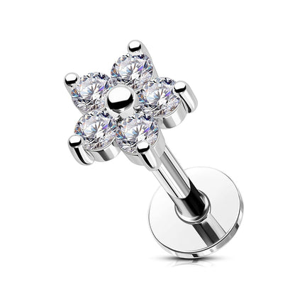 Salvatori Paris Flower Rook Piercing Cartilage Hoop Earring