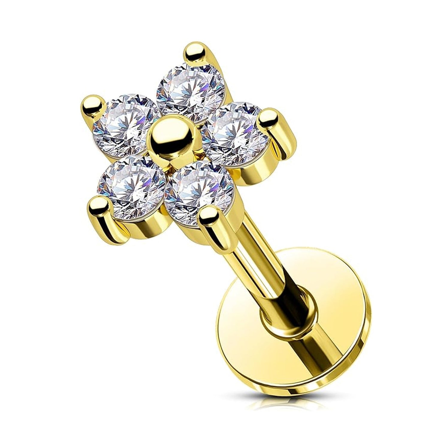 Salvatori Paris Flower Rook Piercing Cartilage Hoop Earring