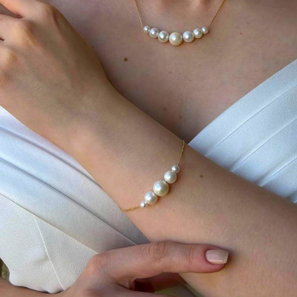 Salvatori Paris Layered White Baroque Pearl Bracelet