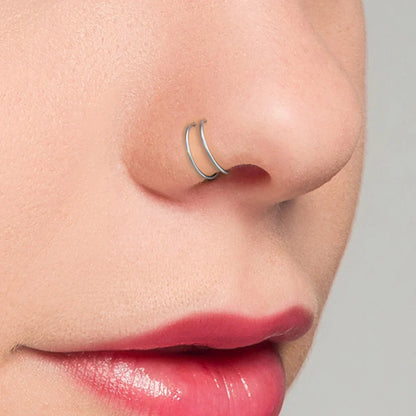Salvatori Paris Spiral Double Nose Ring Hoop and Nose Piercing