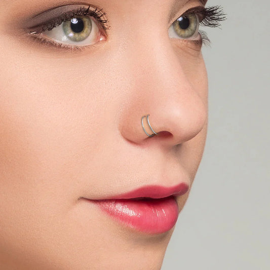 Salvatori Paris Spiral Double Nose Ring Hoop and Nose Piercing